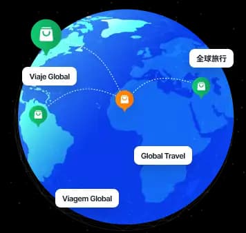 Illustration showing global travel market expansion